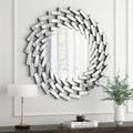 Freelon Sunburst Glass Round Wall Mirror Bathroom Mirror