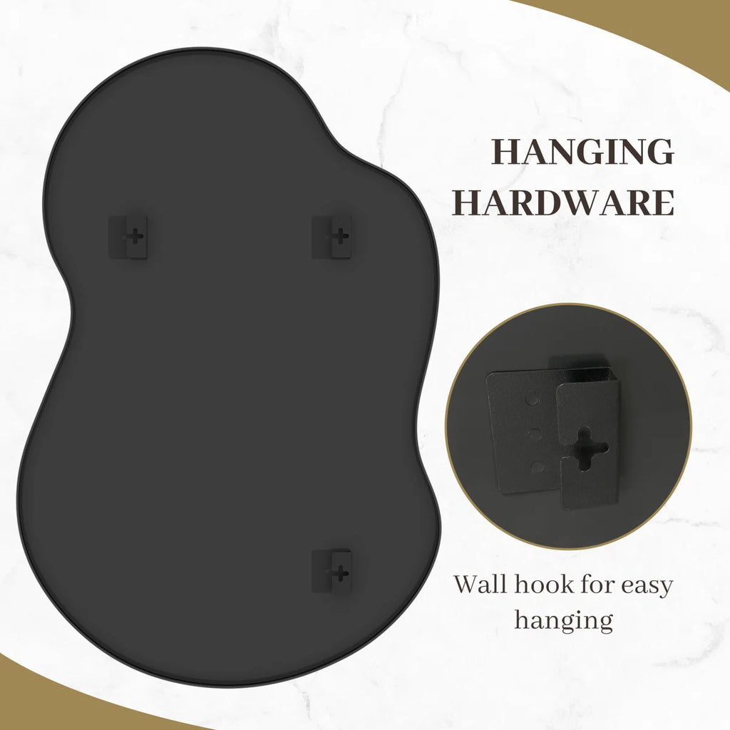 Irregular Asymmetrical Wall Mirror Modern Metal Frame Decorative Mirror